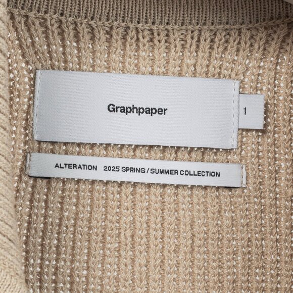 Graphpaper SS/25 Beige Linen Solotex Skipper Knit - Picture 8 of 9